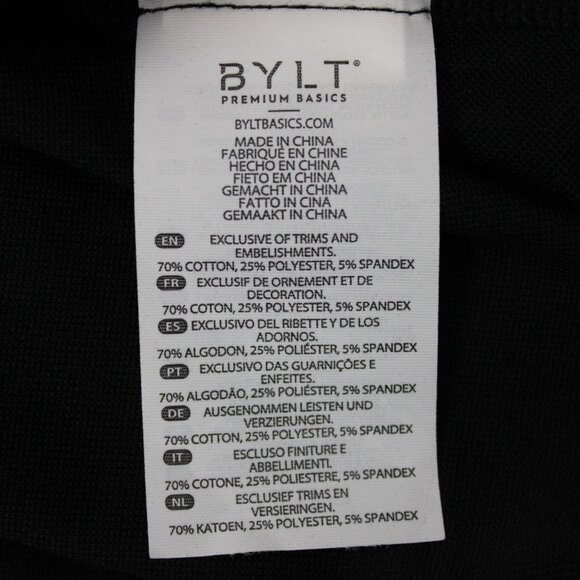 BYLT Lux Shirt Mens XL Black Drop Cut Cotton/Poly Stretch Short Sleeve Pullover - Picture 9 of 14